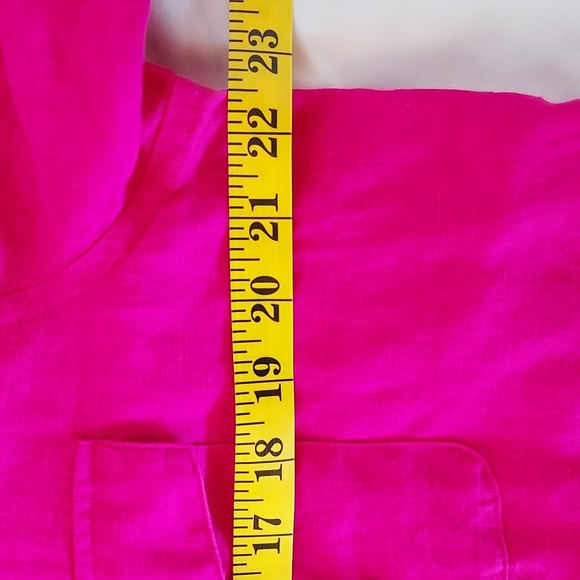 Lauren Ralph Lauren Women's Blouse Shirt Barbie Hot Pink 100% Linen Size L - Picture 7 of 16